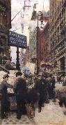 Thornton Oakley News Vendor on Broadway oil painting reproduction